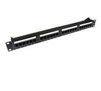 kenable Patch Panel Cat5e RJ45 19 inch Rack Mountable 24 Port & Back Bar