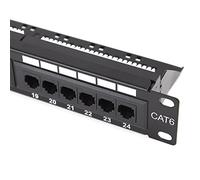 kenable Patch Panel Cat6 24 Port RJ45 Gigabit 19 Inch Rack Mountable 1U & Back Bar
