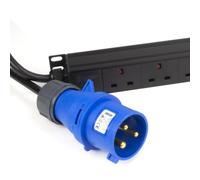 kenable PDU 12 Way UK Sockets to 32A Commando Plug Power Distribution Unit Vertical Mount 3m Cable 8000W Max Load