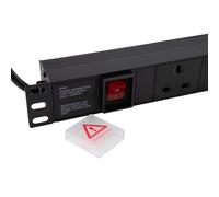 kenable PDU 6 Way UK Sockets Power Distribution Unit 1U 19 Inch Rack Mount Horizontal Switched 13A with 3m Cable