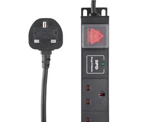 kenable PDU 8 Way UK Sockets Power Distribution Unit Vertical 19 Inch Rack Mount Surge Protected 1.8m Cable
