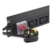 kenable PDU C19 IEC Sockets 8 Way with UK Plug Power Distribution Unit Horizontal 3m [3 metres]
