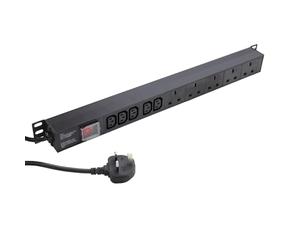 kenable PDU COMBO 5 x UK Sockets 5 x C13 IEC Sockets 13A Plug Vertical Power Distribution Unit 3m [3 metres] to UK Plug