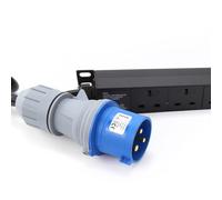 kenable PDU Power Distribution Unit 10 Way UK Sockets to 32A Commando Plug Vertical 19" Rack Mount 3m Cable 8000W 4mm² Copper Core