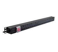 kenable PDU Power Distribution Unit 10 Way UK Sockets Vertical Mount with 5m Cable and 13A Plug for Server Rack Cabinet
