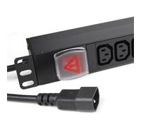 kenable PDU Power Distribution Unit 12 Way C13 Sockets C14 Input Horizontal Rack Mount 10A 3m Cable Without Surge Protection