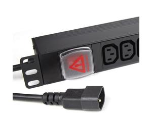 kenable PDU Power Distribution Unit 12 Way C13 Sockets C14 Input Horizontal Rack Mount 10A 3m Cable Without Surge Protection