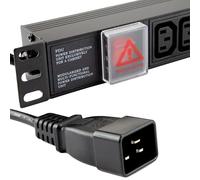 kenable PDU Power Distribution Unit 12 Way C13 Sockets to C20 16A Horizontal Rack Mount 1.8m Black