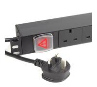 kenable PDU Power Distribution Unit 4 Way UK Sockets 19 Inch Rack Mount 1U Horizontal Switched 13A with 3m Cable