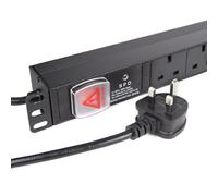 kenable PDU Power Distribution Unit 6 Way UK Sockets Surge Protected 19 Inch Rack Mount 1U Horizontal Switched with 5m Cable