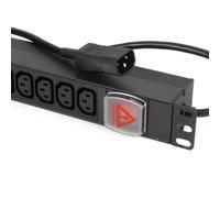 kenable PDU Power Distribution Unit 8 Way C13 Sockets 1U 19 Inch Rack Mount Horizontal C14 IEC 10A 2500W 3m Black