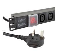 kenable PDU Power Distribution Unit 8 Way IEC C13 Sockets UK Plug Horizontal Rack Mount 13A 3250W 3m Cable Black Aluminium