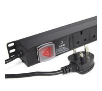 kenable PDU Power Distribution Unit 8 Way UK Sockets Vertical Mount with Surge Protection 13A UK Plug 3m Cable