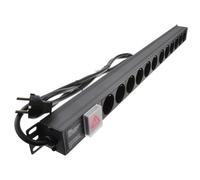PDU Schuko Sockets 12 Way with Euro Plug Power Distribution Unit Vertical 1.8m
