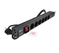 Kenable Pdu Schuko Sockets 6 Way With Euro Plug Power Distribution Unit Horizontal 1.8M
