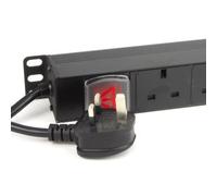 kenable PDU Power Distribution Unit 12 Way UK Sockets Vertical Mount with Illuminated Switch 3m Cable 13A UK Plug for Server Cabinet Rack Office