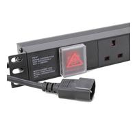 kenable Power Distribution C14 Plug to UK 6 Way 19 inch Horizontal Rack PDU 1.8m [1.8 metres]