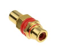 kenable Phono RCA Panel Mount Socket Coupler Red Audio Gold Plated Through Hole Adapter 9mm Chassis Female to Female Wall Plate Insert