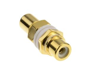 kenable Phono RCA Panel Mount Socket Through Adapter White Audio Gold Plated Contacts Chassis Coupler 9mm Mounting Hole Wall Plate Faceplate DIY Installation