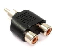 kenable Phono RCA Splitter/Joiner Adapter Twin Sockets to Phono Plug Nickel