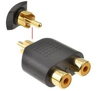 kenable Phono Splitter Joiner Adapter Twin RCA Sockets to RCA Phono Plug GOLD