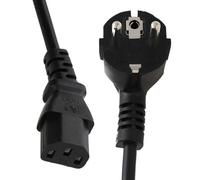 Kenable Power Cable Right Angled Schuko Eu Plug To Iec C13 1.00mm2 Lead 2M Black