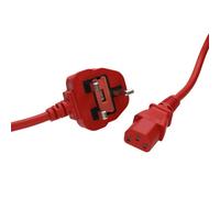 kenable Power Cable UK Plug to IEC C13 Mains Lead 10A Fused 1.0mm² Kettle Cord for PC Monitor Printer 2m Red