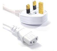 kenable Power Cable UK Plug to IEC C13 Kettle Lead 5A Fused 0.75mm² Mains Cord for PC Monitor Printer White 2m