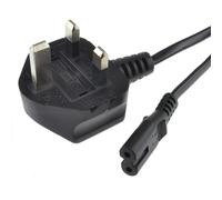 kenable Power Cable UK Plug to C7 Figure 8 Lead 3A Fused for TV Laptop CD Player 0.75mm 0.5m Black