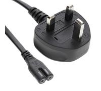 kenable Power Cable UK Plug to C7 Figure 8 Lead | 3A Fused Mains Cord | 0.75mm² | for LED TVs Laptop Power Supplies Audio Equipment | 1m Black