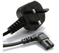 kenable Power Cord UK Plug to Right Angle Figure 8 C7 Lead Cable for TV Radio Laptop Charger Black 1.8m