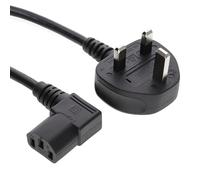 kenable Power Cord UK Plug to Right Angle IEC C13 Kettle Lead Cable 5A Fused Black 3m