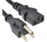 kenable Power Cord US 3 Pin Plug to C13 IEC Mains Lead Cable for PC Monitor Printer 3ft 0.9m Black
