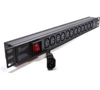 kenable Power Distribution Unit 12 Way C13 IEC 19 inch Horizontal PDU to C14 Plug