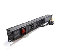 kenable Power Distribution Unit 6 Way C13 IEC 19 inch Horizontal Rack PDU to UK Plug 1.8m Without Surge Protection 4000W