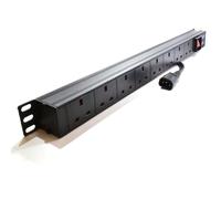 kenable Power Distribution Unit C14 to 8 UK Sockets 19 inch Vertical Rack PDU 13A 1.8m Cable
