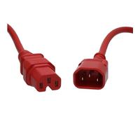 kenable Power Extension Cable IEC C14 Male to C15 Female Hot Condition 1.00mm Red 1m