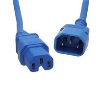 kenable Power Extension Cable IEC C14 to C15 Hot Condition UPS Lead 1.00mm Blue 1m