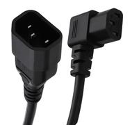 kenable Power Extension Cable Right Angle C13 IEC Male to Female C14 UPS Lead 0.5m Black