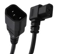 kenable Power Extension Cable Right Angle C13 IEC Male to Female C14 UPS Lead 1m Black [1 metres]