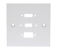 kenable Pre-Drilled Wall Faceplate for HDMI VGA USB Panel Mount Stubs Single Gang 85mm White