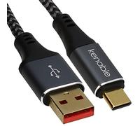 kenable PRO 20AWG USB C Ultra Fast Charger/Quick Charge 3A+ Cable for Phones 2m BLACK