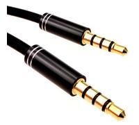 kenable PRO 4 Pole 3.5mm Jack Male to Male Audio Cable TPE Rubber Lead Gold Plated 1m Black