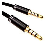 kenable PRO 4 Pole 3.5mm Jack Male to Male Audio Cable TPE Rubber Lead Gold Plated 1m Black