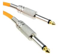 kenable PRO 6.35mm Low Noise Guitar Cable Metal Connectors Orange 4m Gold