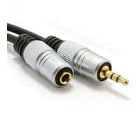 Pro Audio Metal 3.5mm Jack Stereo Headphone Extension Cable Gold 3m