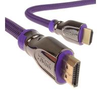 kenable PRO Braided HDMI 2.0a Cable 4K Ultra HD 2160p 18Gbps 3D ARC Ethernet Metal Connectors Purple 2m
