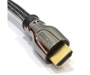 kenable PRO Braided HDMI Cable High Speed 1080p 4K 2K 3D ARC Ethernet Gold Plated Metal Ends Black 1m