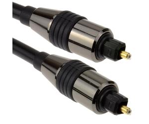 kenable PRO Chrome TOS Link Optical Digital Audio Cable 6mm TOSLink SPDIF Lead Black 3m