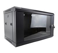 Kenable Pro Flat Pack Wall Mounted Data Cabinet For 19 Inch Rack Small 6U 400mm Black